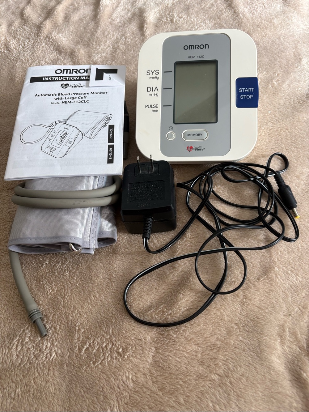 OMRON White and Gray Digital Blood Pressure Monitor with Cuff